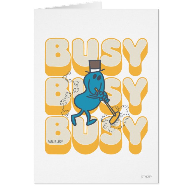 Cartão Sr. Busy Varrendo Rapidamente (Frente)