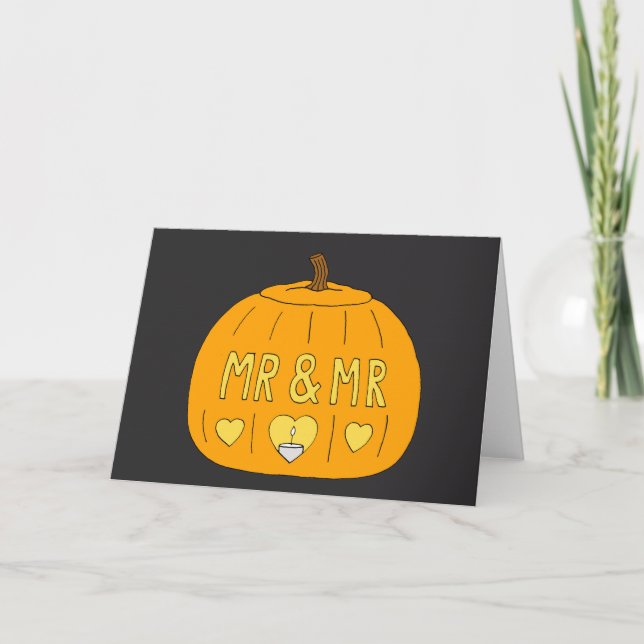 Cartão Sr. e Sr. Halloween Pumpkin (Frente)