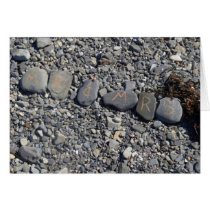 Cartão Sr. e Sra. Beach Rocks no porto Bar