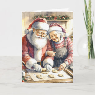 Cartão Sr e Sra Claus Natal Personalizado Fofo