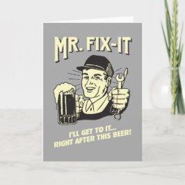 Cartão Sr. Fixit: Após esta cerveja