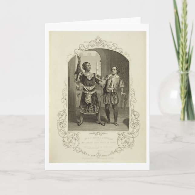 Cartão Sr. G.V. Brooke como Othello e James Bennett como (Frente)