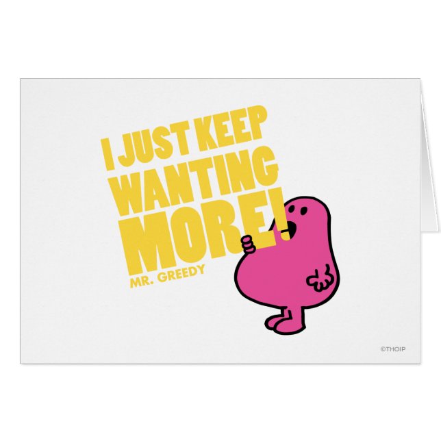 Cartão Sr. Greedy quer mais (Frente Horizontal)