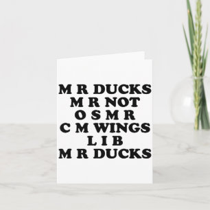 Cartão Sr M R Ducks T, Amante de Pato Divertido, Citação