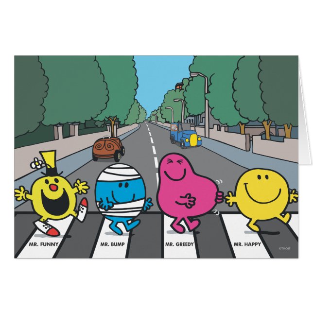 Cartão Sr. Men Abbey Road Walkers (Frente horizontal)