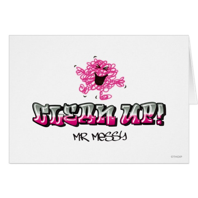 Cartão Sr. Messy Diz Limpar (Frente Horizontal)