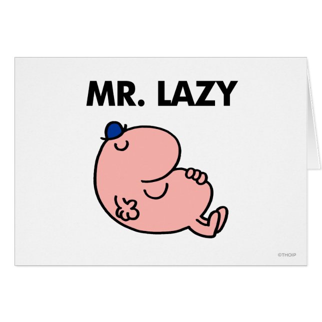 Cartão Sr. Preguiçoso Snoozing Fora (Frente Horizontal)