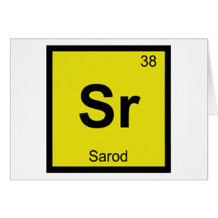 Cartão Sr - Química Musical do Sarod Símbolo da Tabela Pe