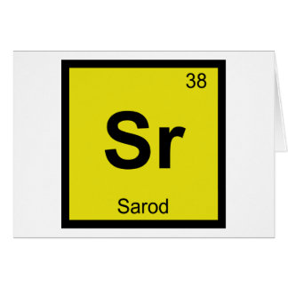 Cartão Sr - Química Musical do Sarod Símbolo da Tabela Pe