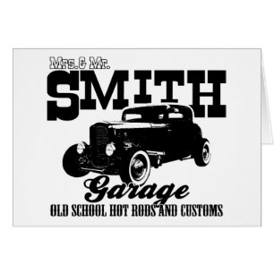 Cartão Sr. Smith Hot rod Garagem de Mrs.&