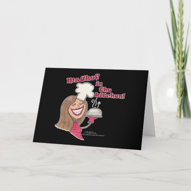 Cartão Sra. Chef na cozinha (Frente)
