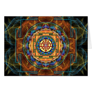 Cartão Sri Yantra - geometria sagrado