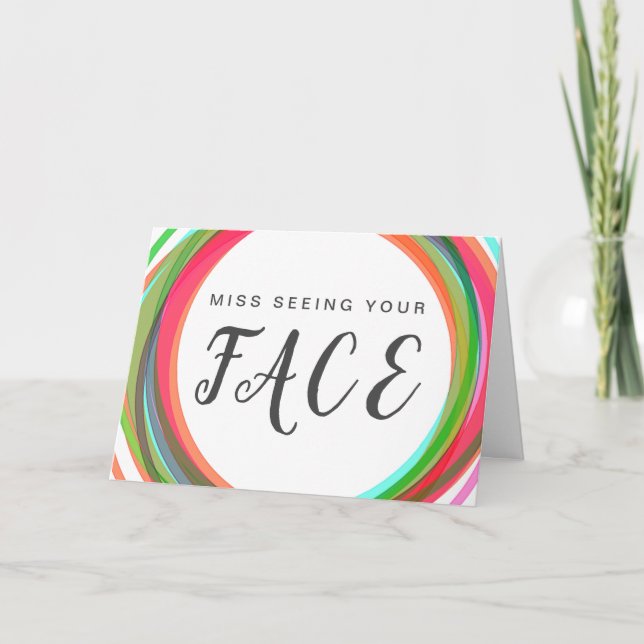 Cartão Srta. Vendo Seu Rosto Coloridos (Frente)