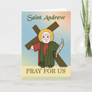 Cartão St. Andrew Pray for Us Simple Catholic Saint