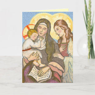 Cartão St. Ann with Jesus and Mary Greeting Card