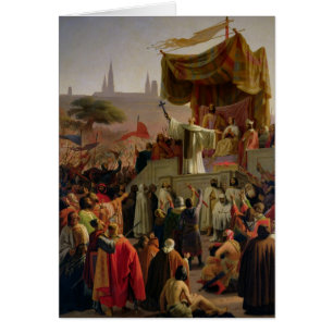 Cartão St Bernard que Preaching a segunda cruzada