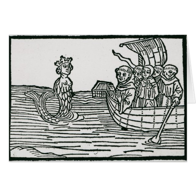 Cartão St. Brendan e a sirene (Frente Horizontal)