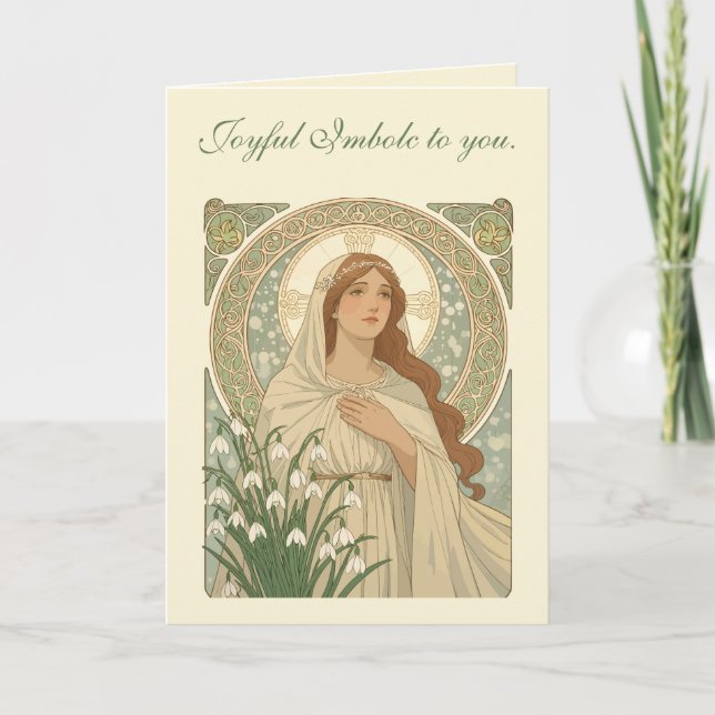 Cartão St Brigid And Snowdrops A Contemplative Quiet (Frente)