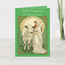 Cartão St Brigid e Vaca Branca