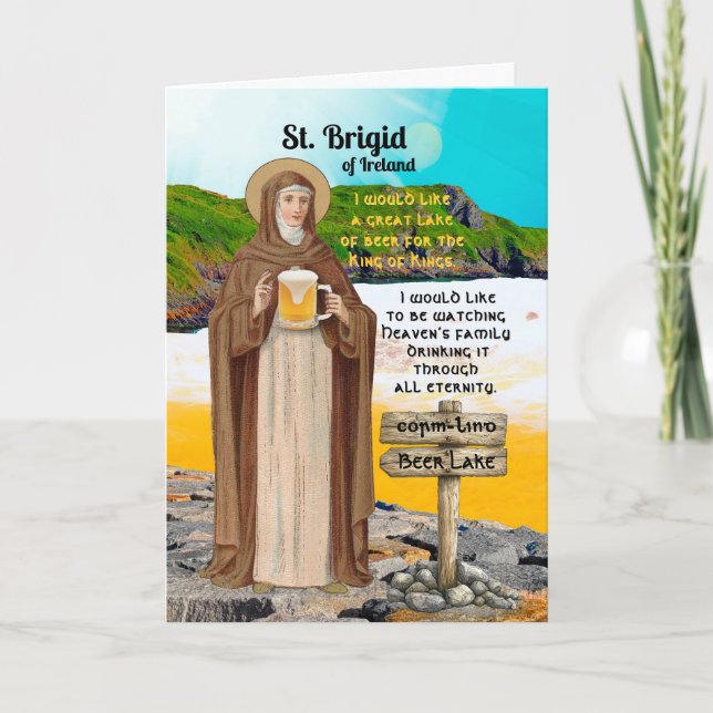 Cartão St. Brigid of Ireland and Her Lake of Beer (Frente)