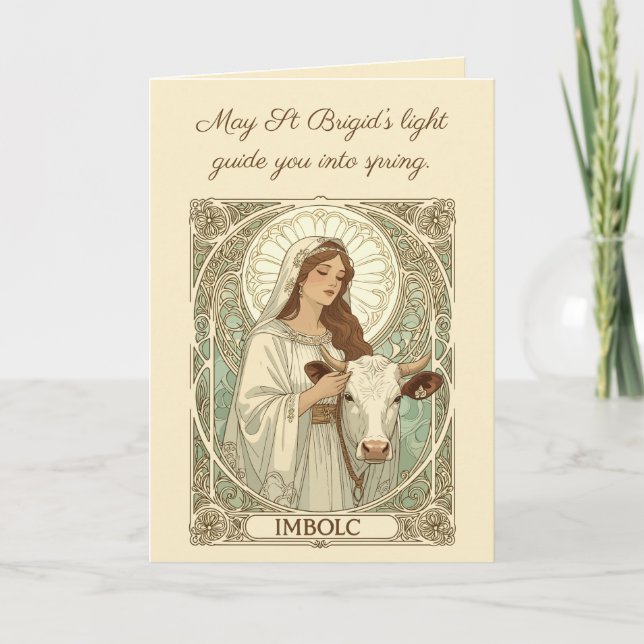 Cartão St Brigid Padroeira da Irlanda Imbolc (Frente)