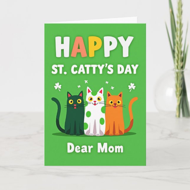 Cartão St Cattys Day Dear Mom Card (Frente)