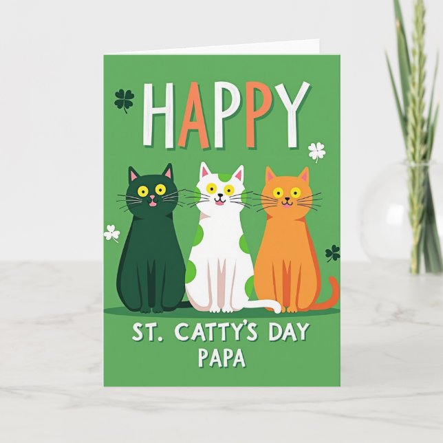 Cartão St Cattys Day Papa Cat Card (Frente)