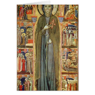 Cartão St. Clare com cenas de sua vida