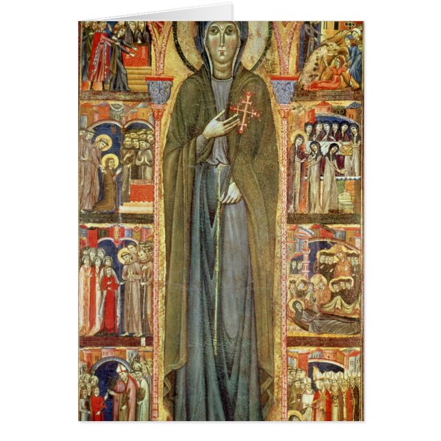 Cartão St. Clare com cenas de sua vida (Frente)