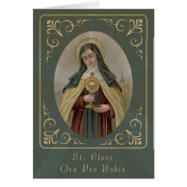 Cartão St. Clare de Assisi com o Eucaristia