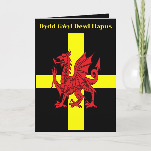 Cartão St Davids Cross And Welsh Dragon Heraldry Design (Frente)