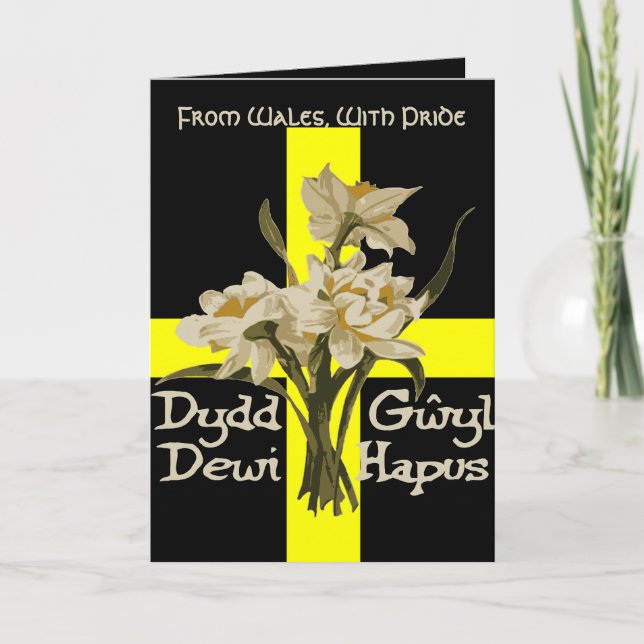 Cartão St Davids Day Daffodils And Cross (Frente)