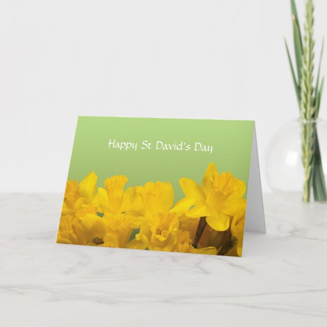 Cartão St David's Day Yellow Daffodils Personalized (Frente)