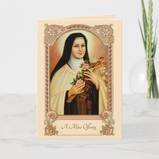 Cartão St. de oferecimento maciço católico tradicional (Frente)
