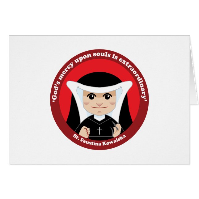 Cartão St. Faustina Kowalska (Frente Horizontal)