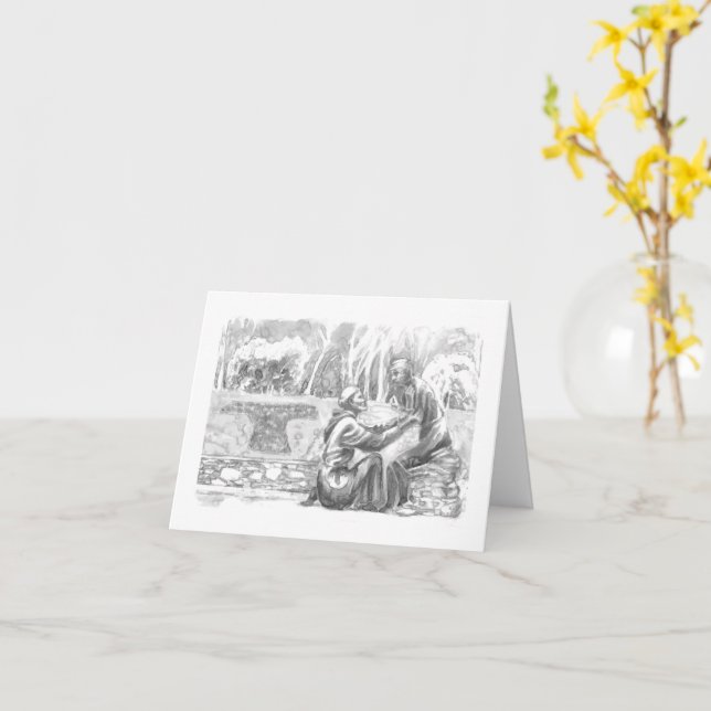 Cartão St. Francis and the Leper (Flor Amarela)