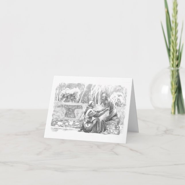 Cartão St. Francis and the Leper (Frente)