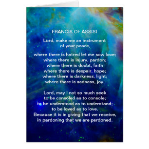 Cartão St Francis da oração de Assisi