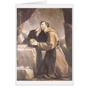Cartão St Francis de Assisi na oração