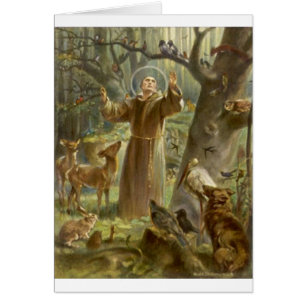 Cartão St Francis de Assisi que Preaching aos animais