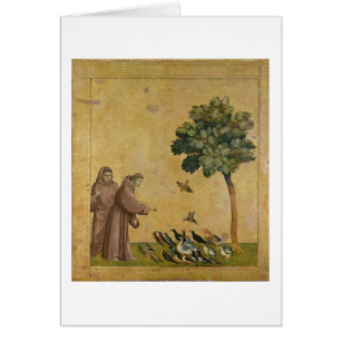 Cartão St Francis de Assisi que preaching aos pássaros