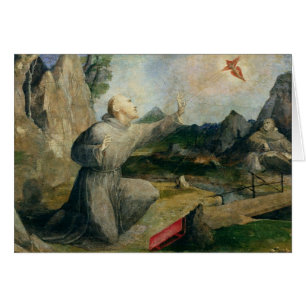Cartão St Francis de Assisi que recebe os Stigmata