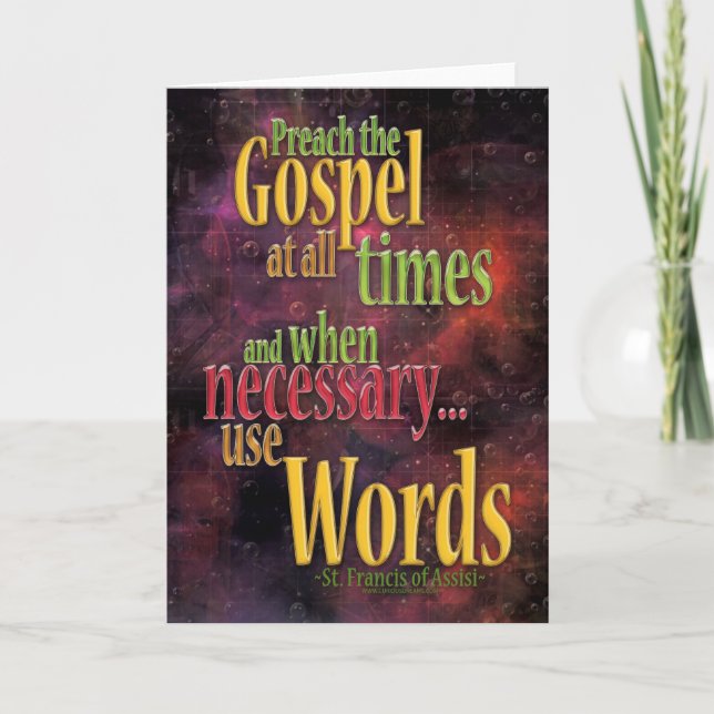 Cartão St Francis de citações de Assisi (Frente)