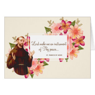 Cartão St Francis floral de citações de Assisi
