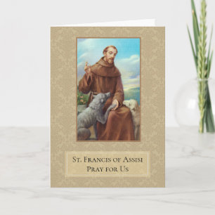Cartão St. Francis of Assisi Greeting Card w/prayer