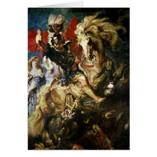 Cartão St George e o dragão, c.1606