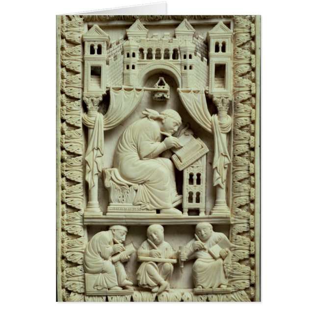 Cartão St Gregory escrevendo com escreventes abaixo (Frente)