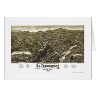 Cartão St. Johnsbury, mapa panorâmico do VT - 1884