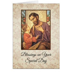 Cartão St Joseph com criança Jesus