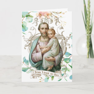 Cartão St. Joseph Jesus Floral Religioso Católico